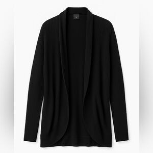 Mossimo Black Cocoon Open Front Cardigan Pointelle Knit Size 1X